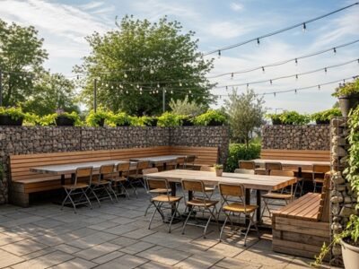 How to Build an Outdoor Eating Area with Gabions