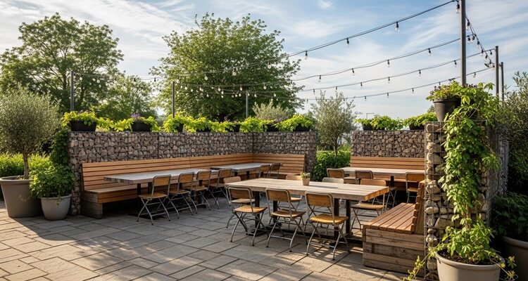 How to Build an Outdoor Eating Area with Gabions How to Build an Outdoor Eating Area with Gabions